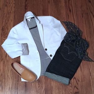 J. Crew White Linen Summer Blazer